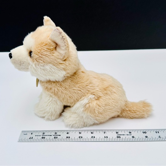 Aurora Miyoni Tots Akita Puppy Plush 9” Tan Cream Stuffed Realistic Dog #26239 - Picture 8 of 8